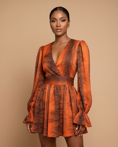 Robe courte imprimée animal