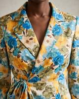 Robe porte feuille en lin fleuri
