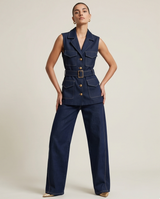 Ensemble gilet sans manches denim