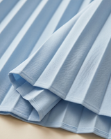 Jupe crêpe plissée bleu ciel