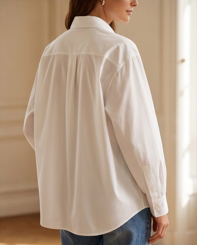 Chemise blanche en popeline avec noeud