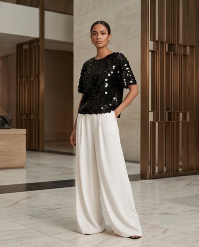 Blouse de sequins noir