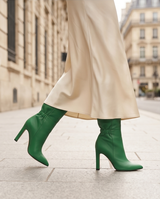 Bottines en cuir d'agneau vert