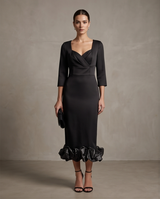 Robe fourreau froufrou