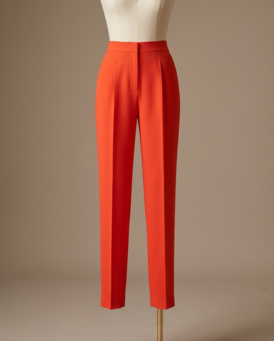 Pantalon crepe orange