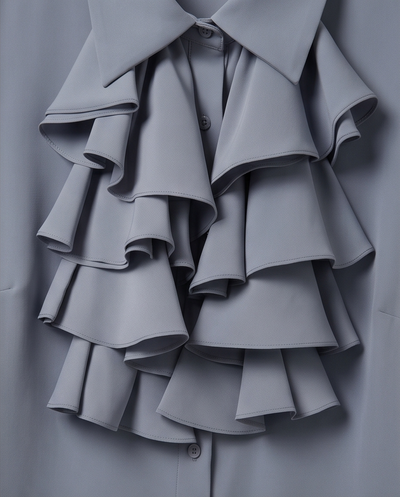 Chemisier froufrou gris