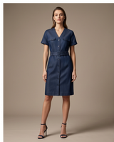 Robe droite denim brut