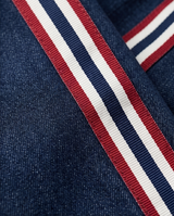 Jupe droite denim avec bandes