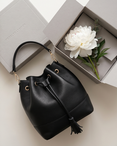 Sac bourse noir cuir Togo
