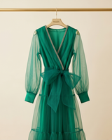 Robe vaporeuse verte émeraude