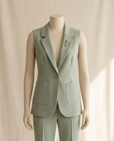 Veste sans manches vert sauge