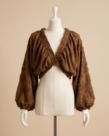 Crop top manches bouffantes