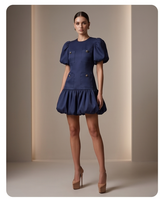 Robe ballon bleu profond