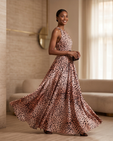 Robe léopard rose