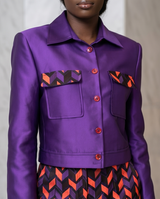 Ensemble soie sauvage/jacquard