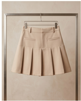 Mini jupe plissée beige