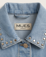 Veste denim manches courtes