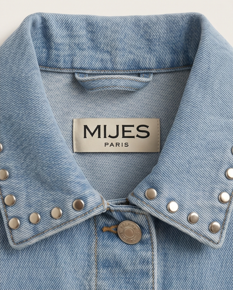 Veste denim manches courtes