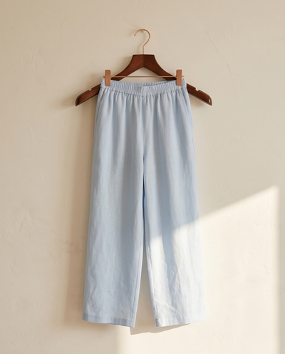 Pantalon en lin bleu ciel