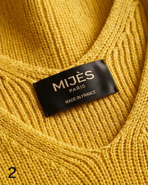 Top à bretelles maille moutarde