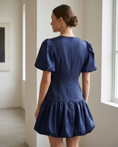 Robe ballon bleu profond