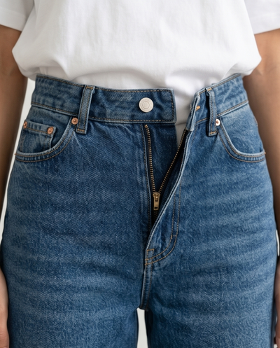 Jean coupe large taille haute
