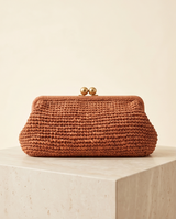 Pochette tressée tabac