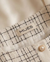 Blouse à carreaux bimatière