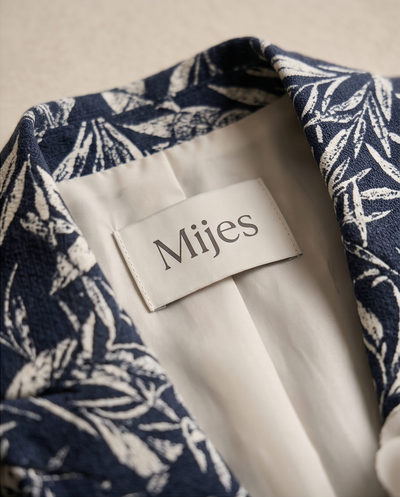 Veste sans manches botanique bleu