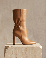 Bottines en cuir d'agneau camel