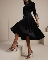 Black cotton velvet dress