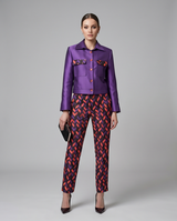 Ensemble soie sauvage/jacquard