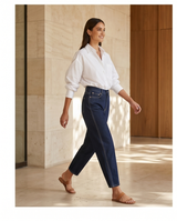 Jeans taille haute ballon brut