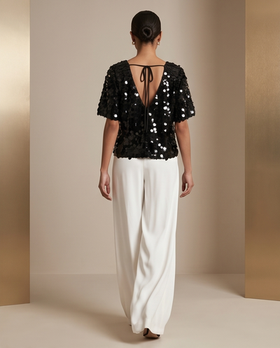 Blouse de sequins noir