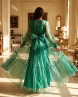 Robe vaporeuse verte émeraude