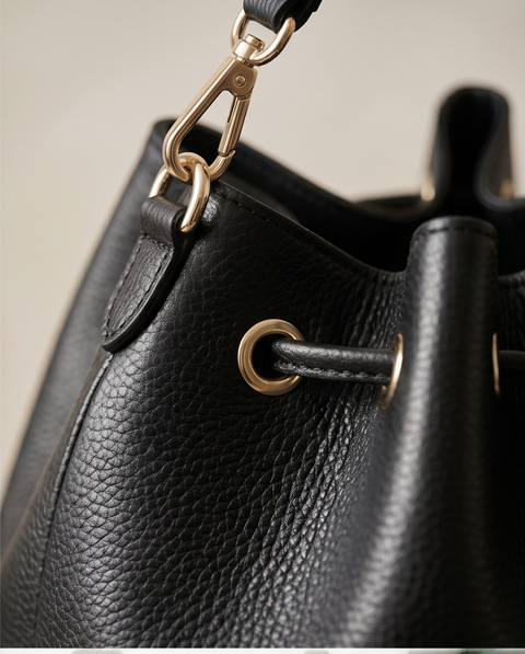 Sac bourse noir cuir Togo
