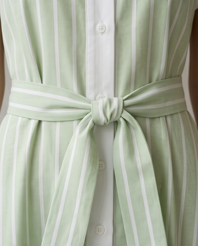 Robe verte à rayures