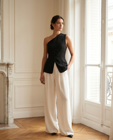 Top asymétrique noir