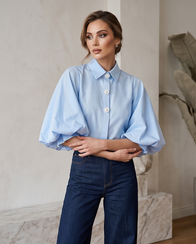 Blouse façon chemise bouffante