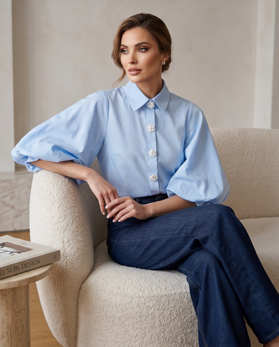Blouse façon chemise bouffante