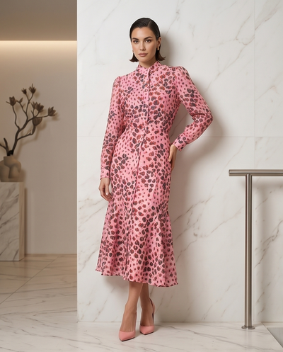Ensemble léopard rose
