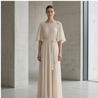 Robe vaporeuse nude