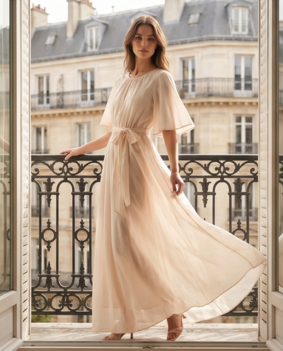 Robe vaporeuse nude