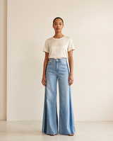 Jeans palazzo bicolor