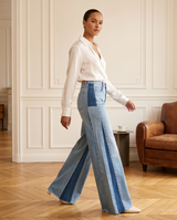 Jeans palazzo bicolor