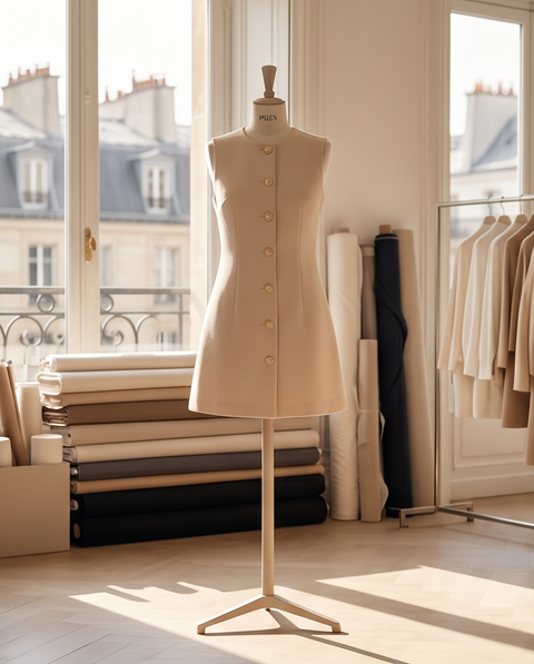 Robe avec bouton doré