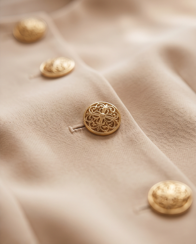 Robe avec bouton doré