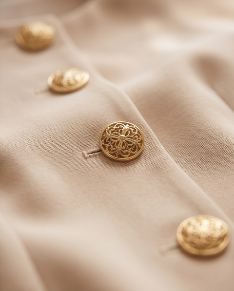 Robe avec bouton doré
