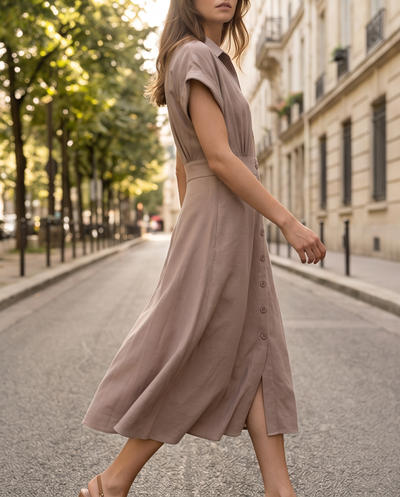 Robe midi en coton