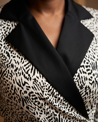 Robe imprimée animal noir et blanc